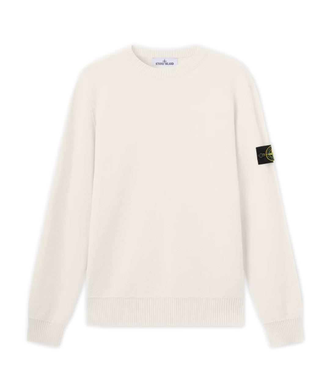 STONE ISLAND Белый шерстяной джемпер / свитер, фото 1