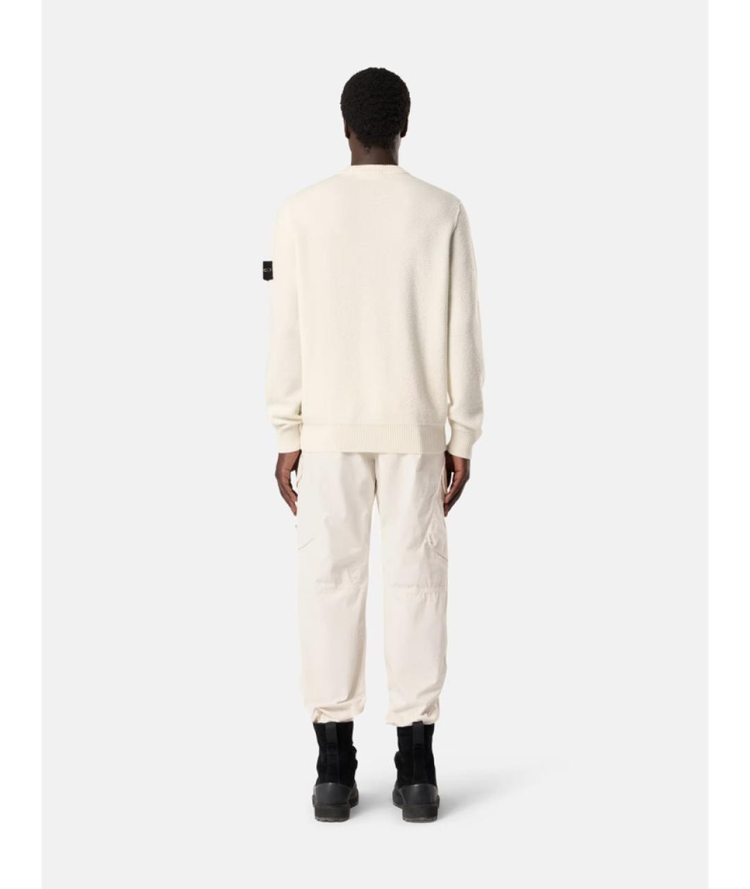 STONE ISLAND Белый шерстяной джемпер / свитер, фото 5