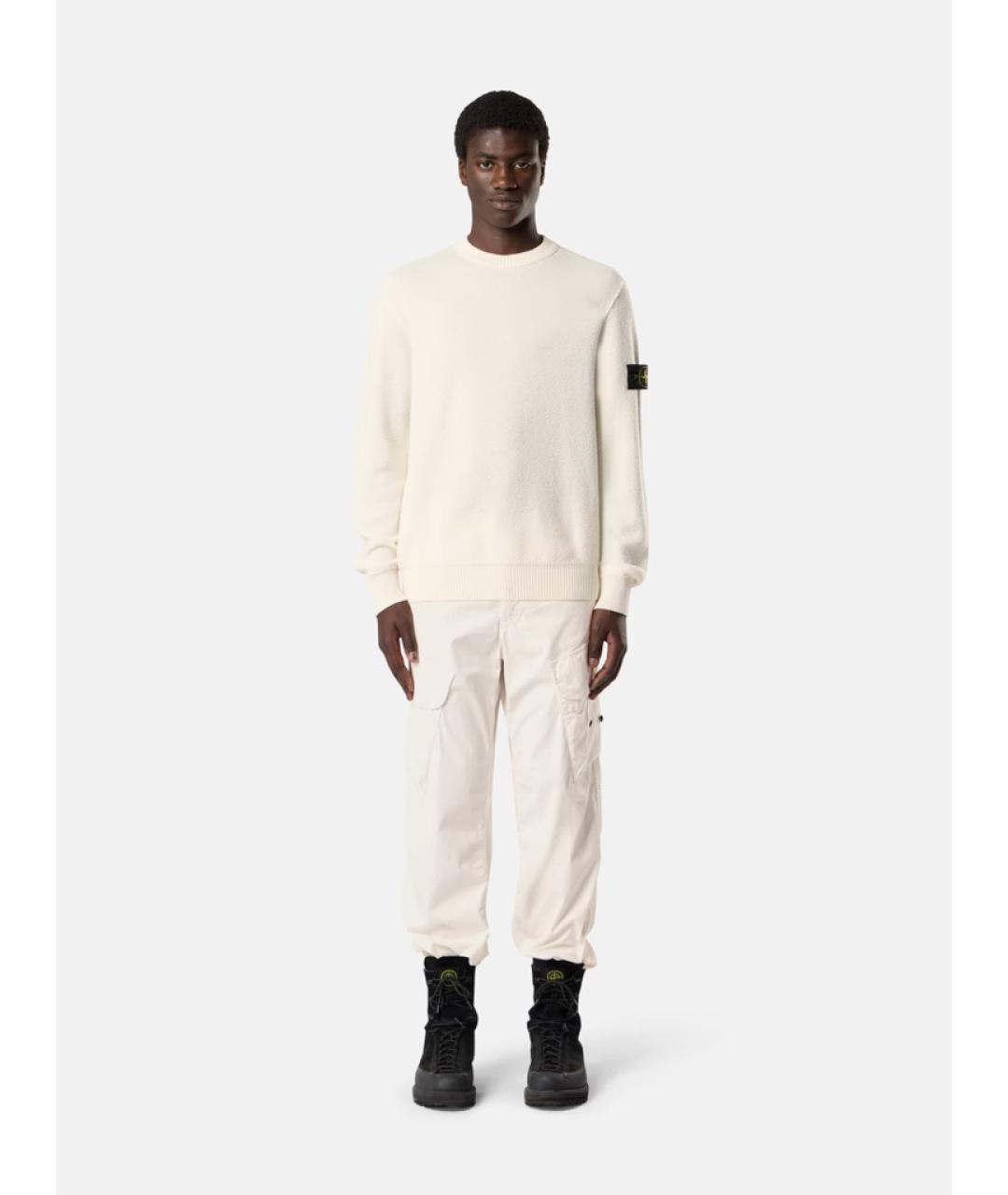 STONE ISLAND Белый шерстяной джемпер / свитер, фото 2