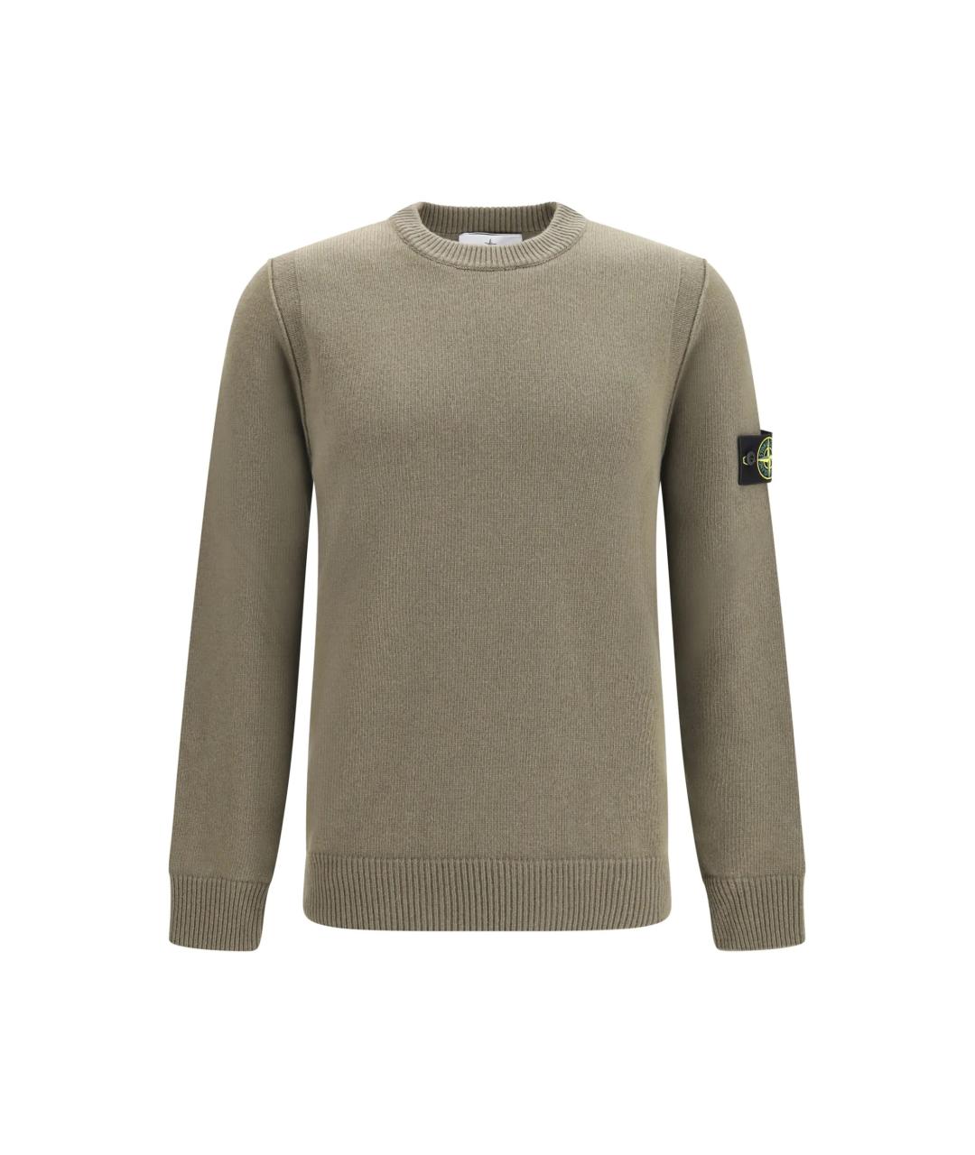 STONE ISLAND Зеленый шерстяной джемпер / свитер, фото 1
