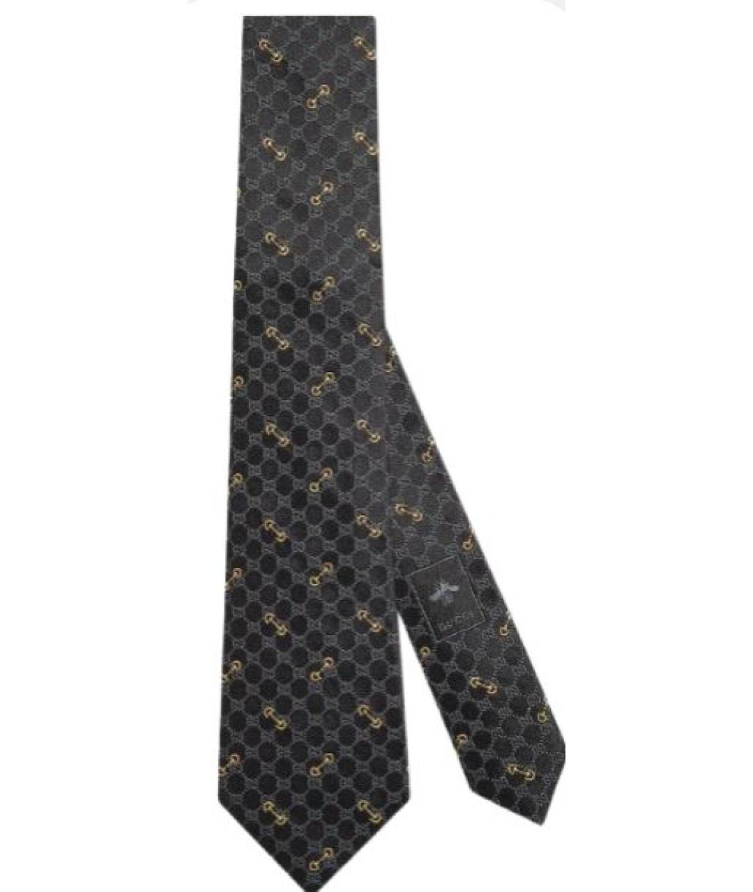 GUCCI Черный шелковый галстук, фото 1