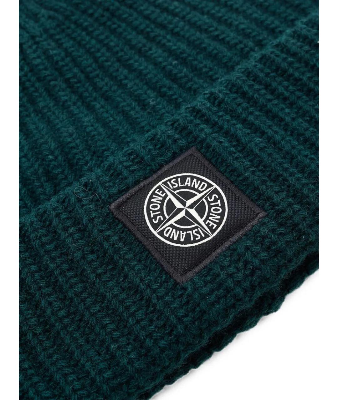 STONE ISLAND Зеленая шерстяная шапка, фото 2