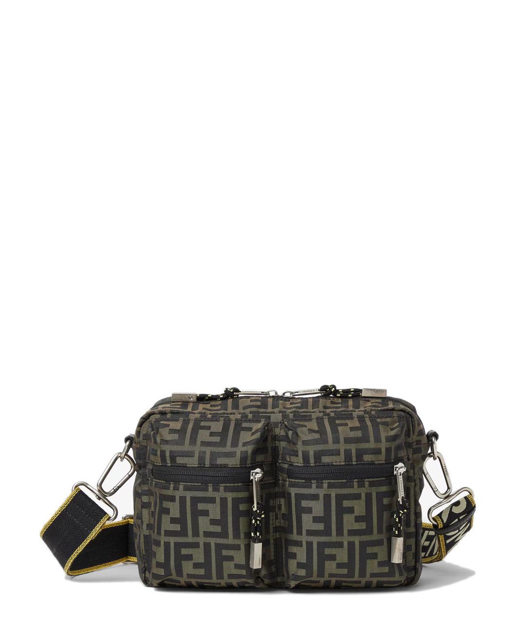 FENDI Коричневая тканевая сумка на плечо, фото 1