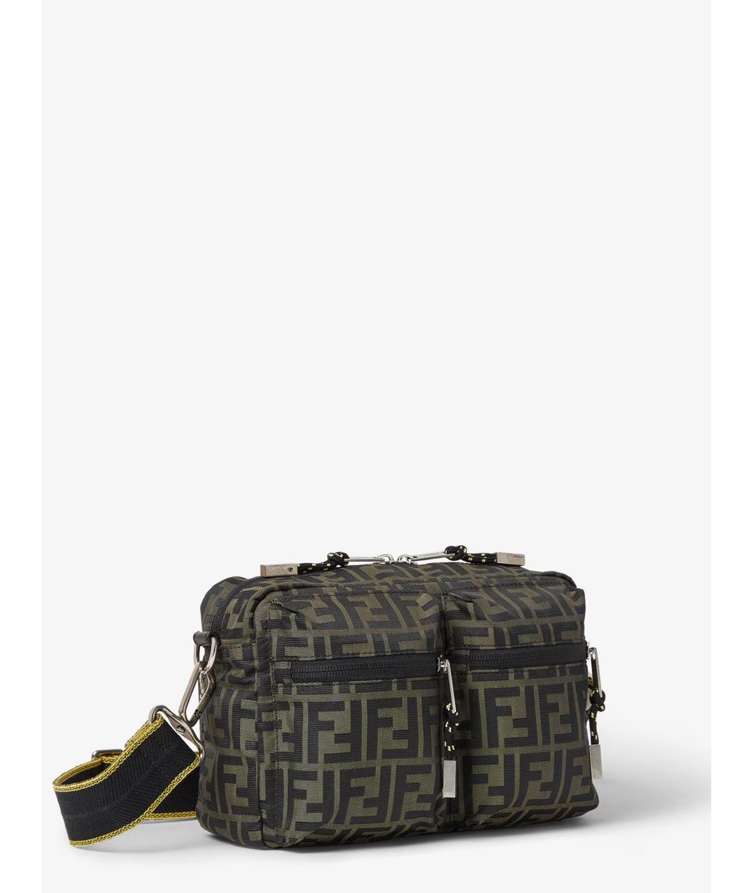 FENDI Коричневая тканевая сумка на плечо, фото 3