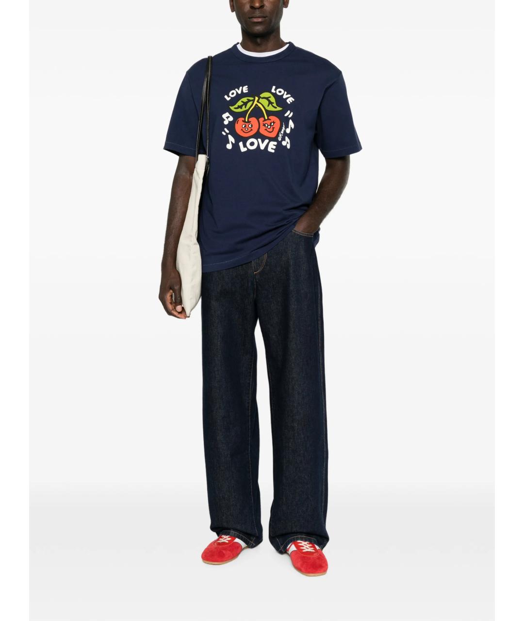 KENZO Синяя хлопковая футболка, фото 2