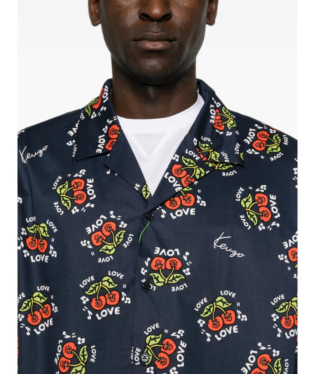 KENZO Синяя хлопковая кэжуал рубашка, фото 5