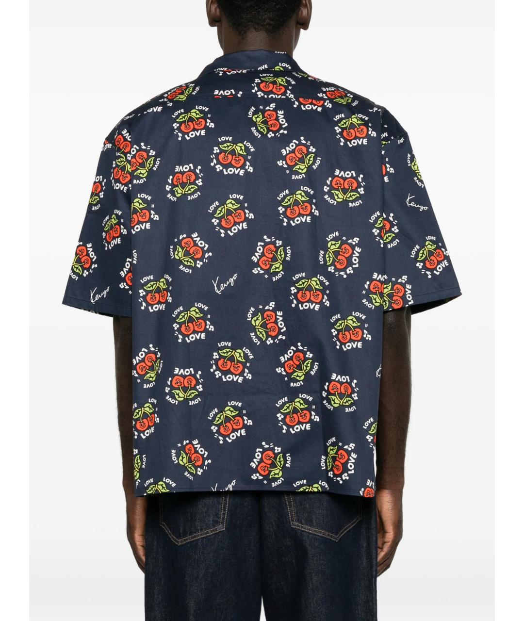 KENZO Синяя хлопковая кэжуал рубашка, фото 4