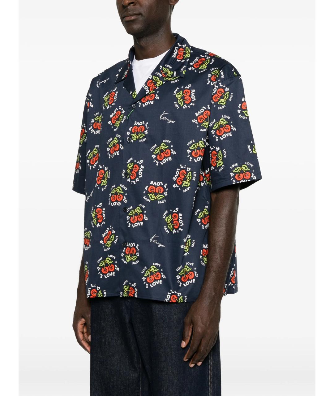 KENZO Синяя хлопковая кэжуал рубашка, фото 3