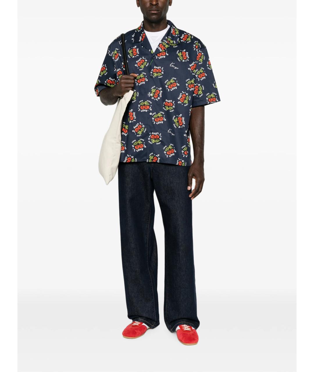 KENZO Синяя хлопковая кэжуал рубашка, фото 2