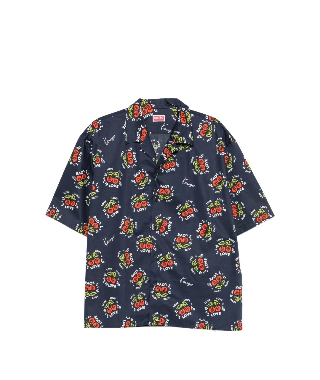KENZO Синяя хлопковая кэжуал рубашка, фото 1