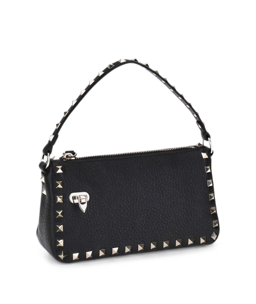 VALENTINO Черная кожаная сумка через плечо, фото 2