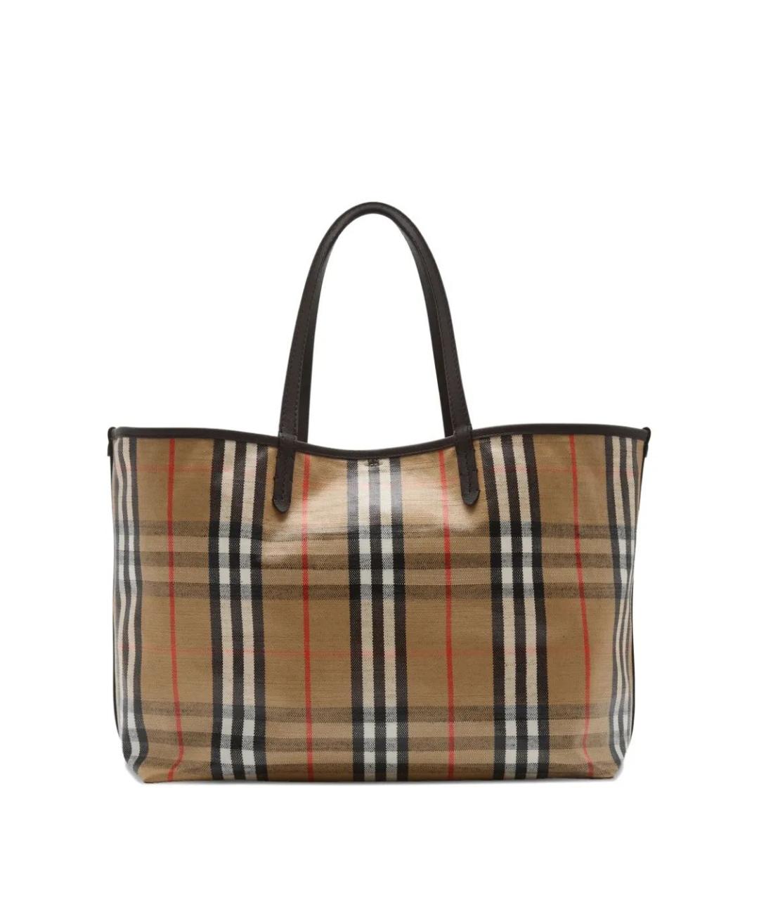 BURBERRY Бежевая хлопковая сумка тоут, фото 4