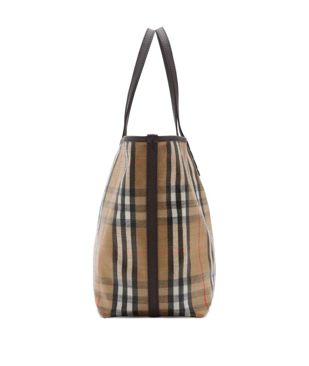 BURBERRY Бежевая хлопковая сумка тоут, фото 5