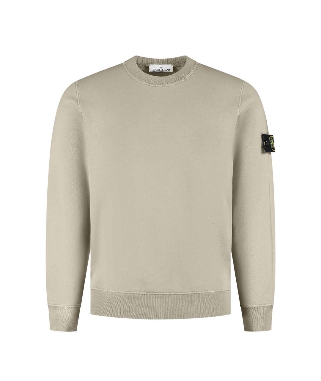 STONE ISLAND Бежевый хлопковый джемпер / свитер, фото 1