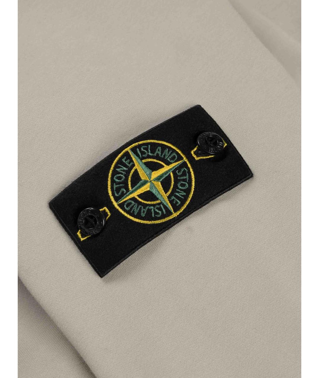 STONE ISLAND Бежевый хлопковый джемпер / свитер, фото 2