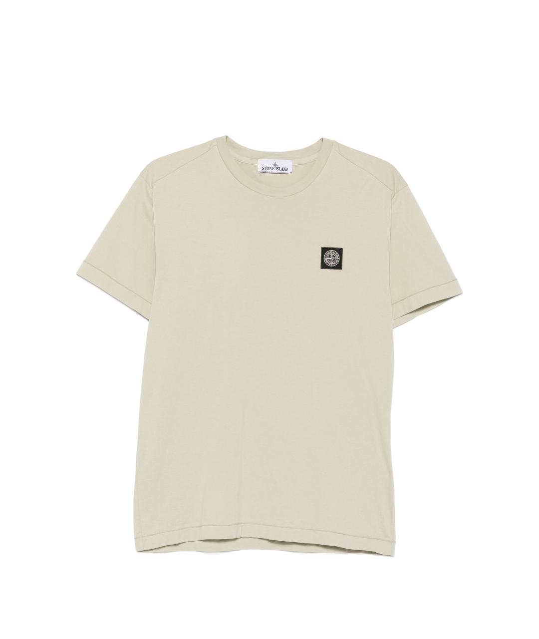 STONE ISLAND Бежевая хлопковая футболка, фото 1