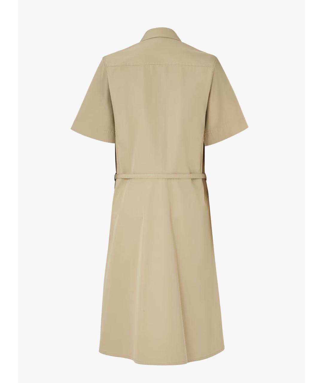 FENDI Бежевое хлопковое повседневное платье, фото 3