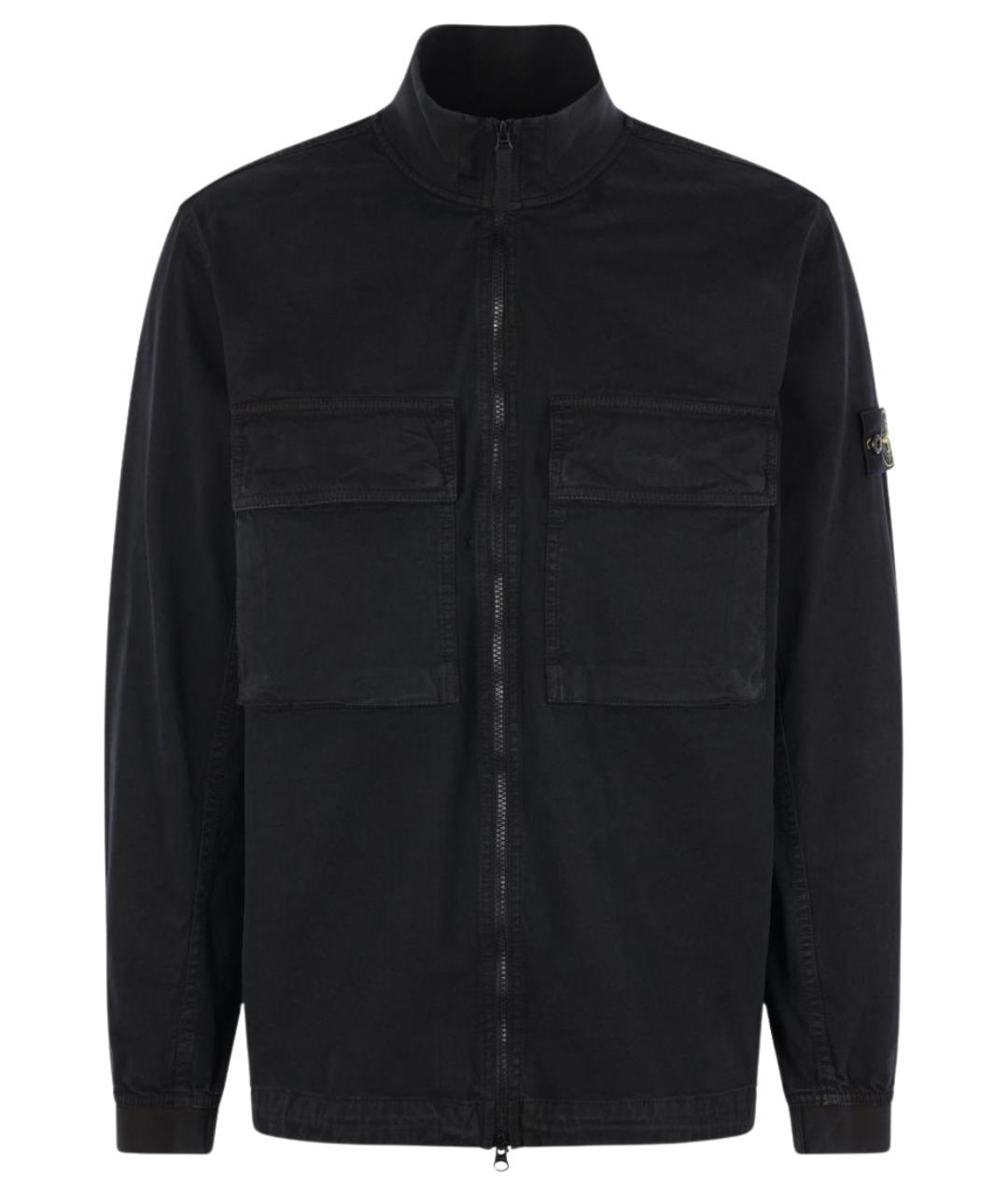 STONE ISLAND Черная хлопковая куртка, фото 1