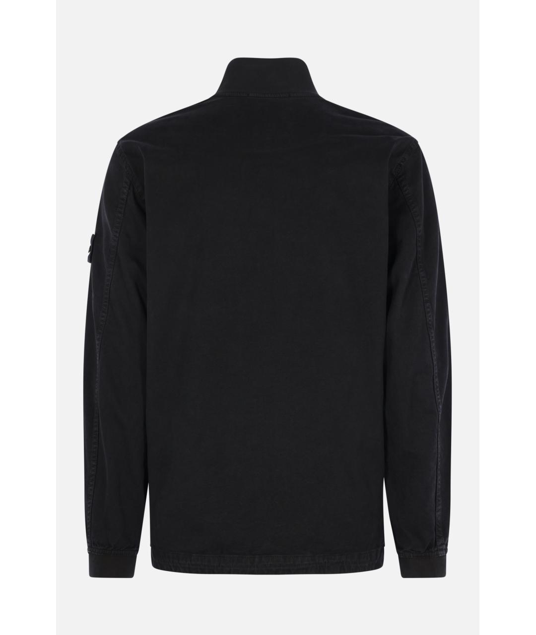 STONE ISLAND Черная хлопковая куртка, фото 2
