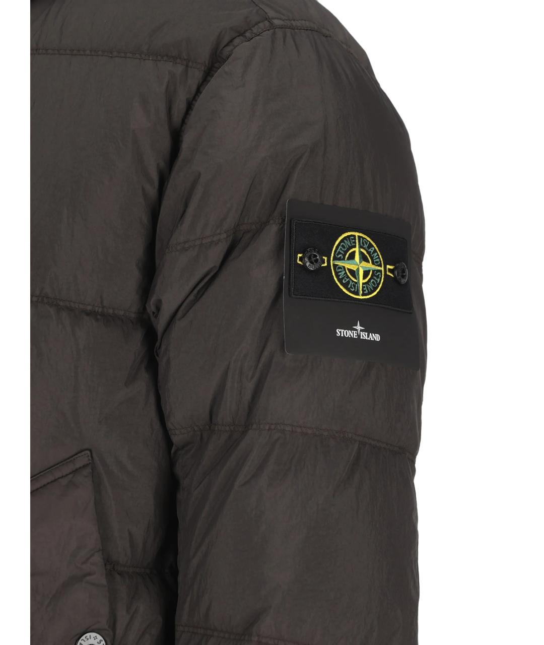 STONE ISLAND Серая полиамидовая куртка, фото 4