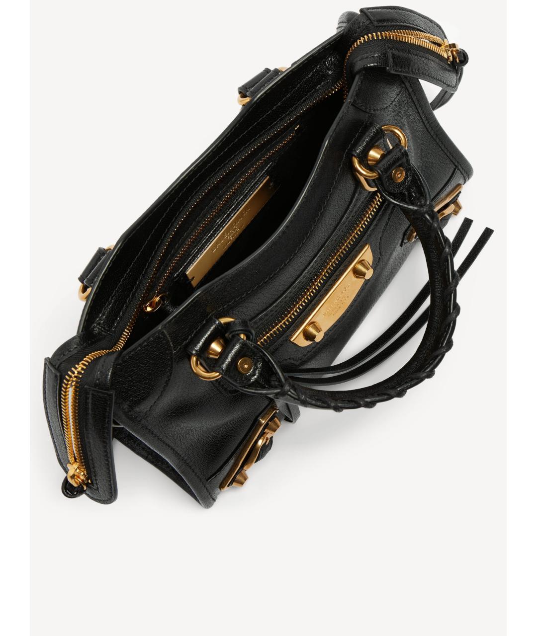 BALENCIAGA Черная кожаная сумка тоут, фото 4