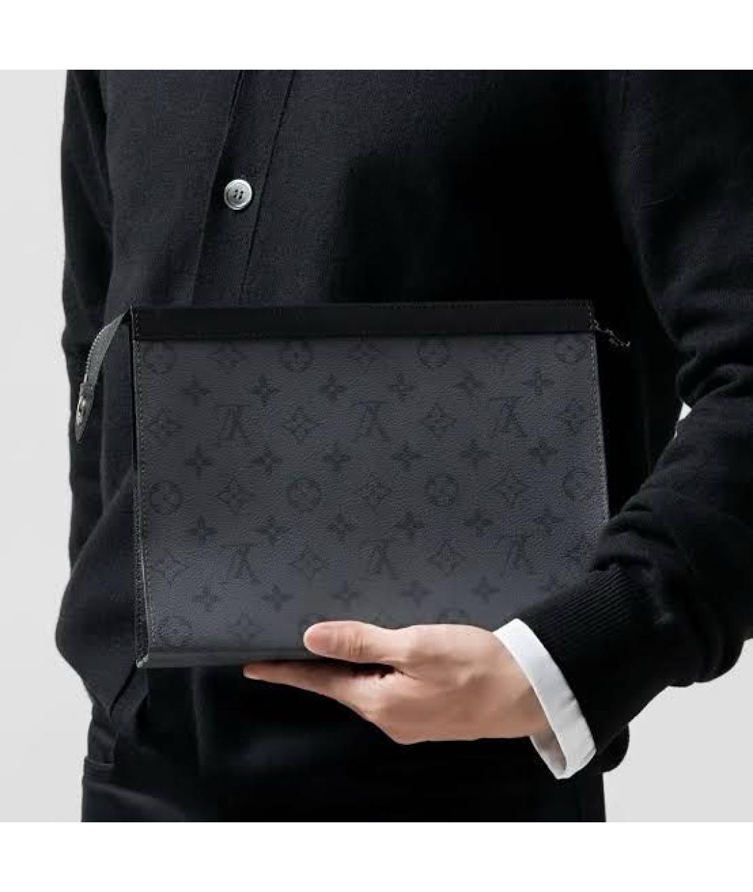 LOUIS VUITTON Черная папка для документов из канвы, фото 7
