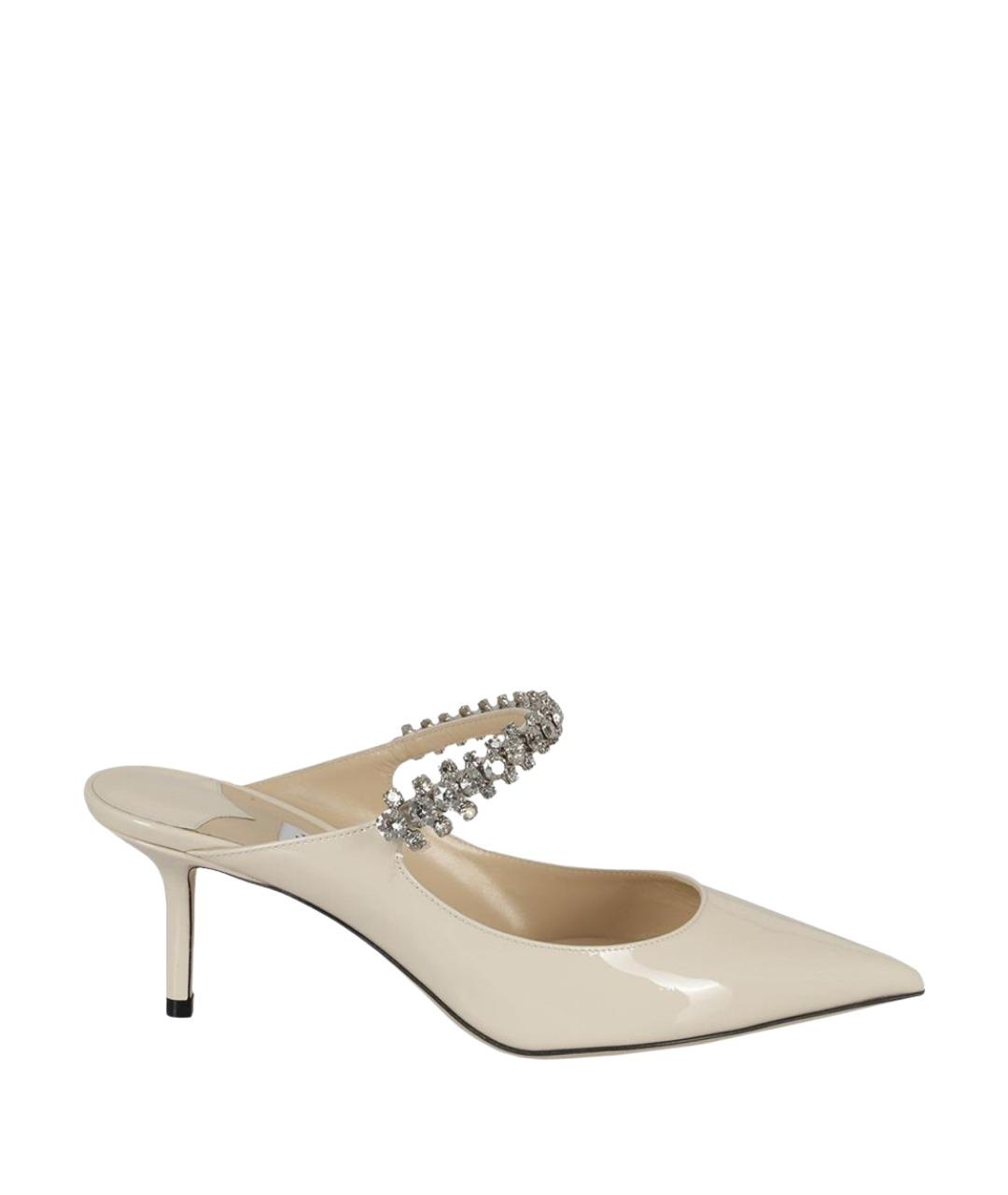 JIMMY CHOO Бежевые кожаные мюли, фото 1