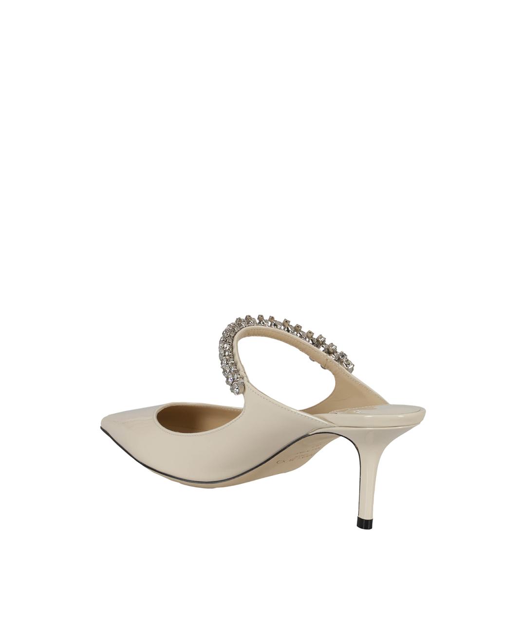JIMMY CHOO Бежевые кожаные мюли, фото 3