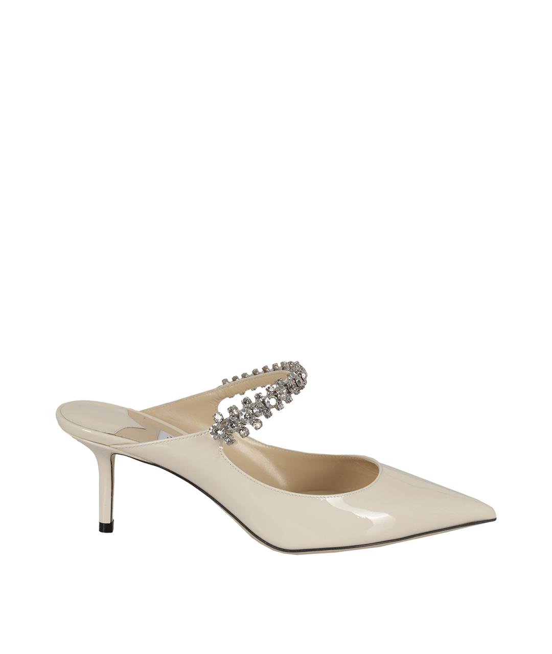 JIMMY CHOO Бежевые кожаные мюли, фото 1