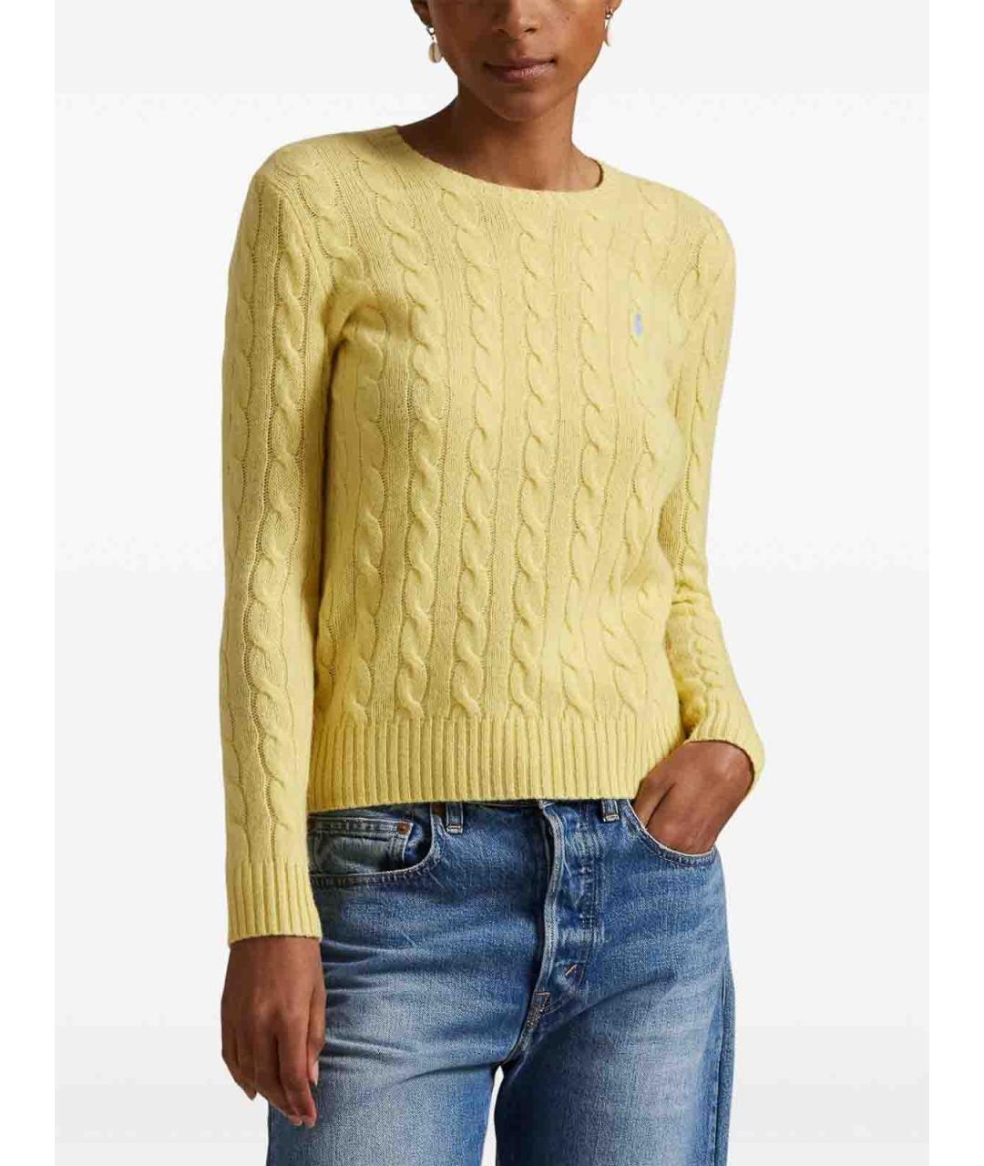 POLO RALPH LAUREN Желтый кашемировый джемпер / свитер, фото 2