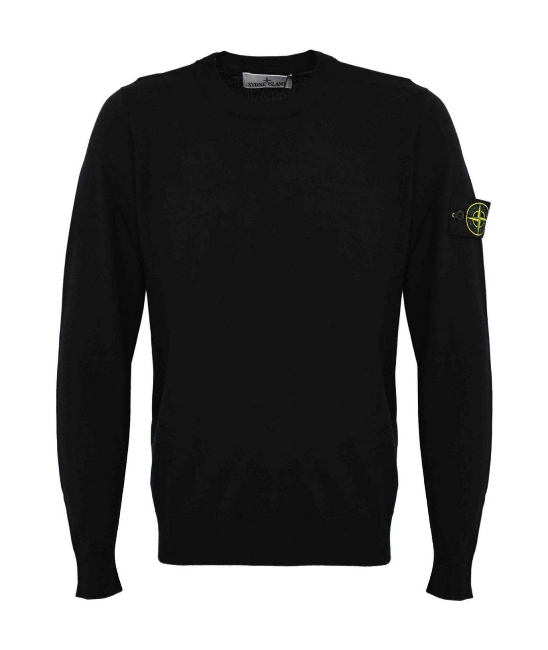 STONE ISLAND Черный шерстяной джемпер / свитер, фото 1