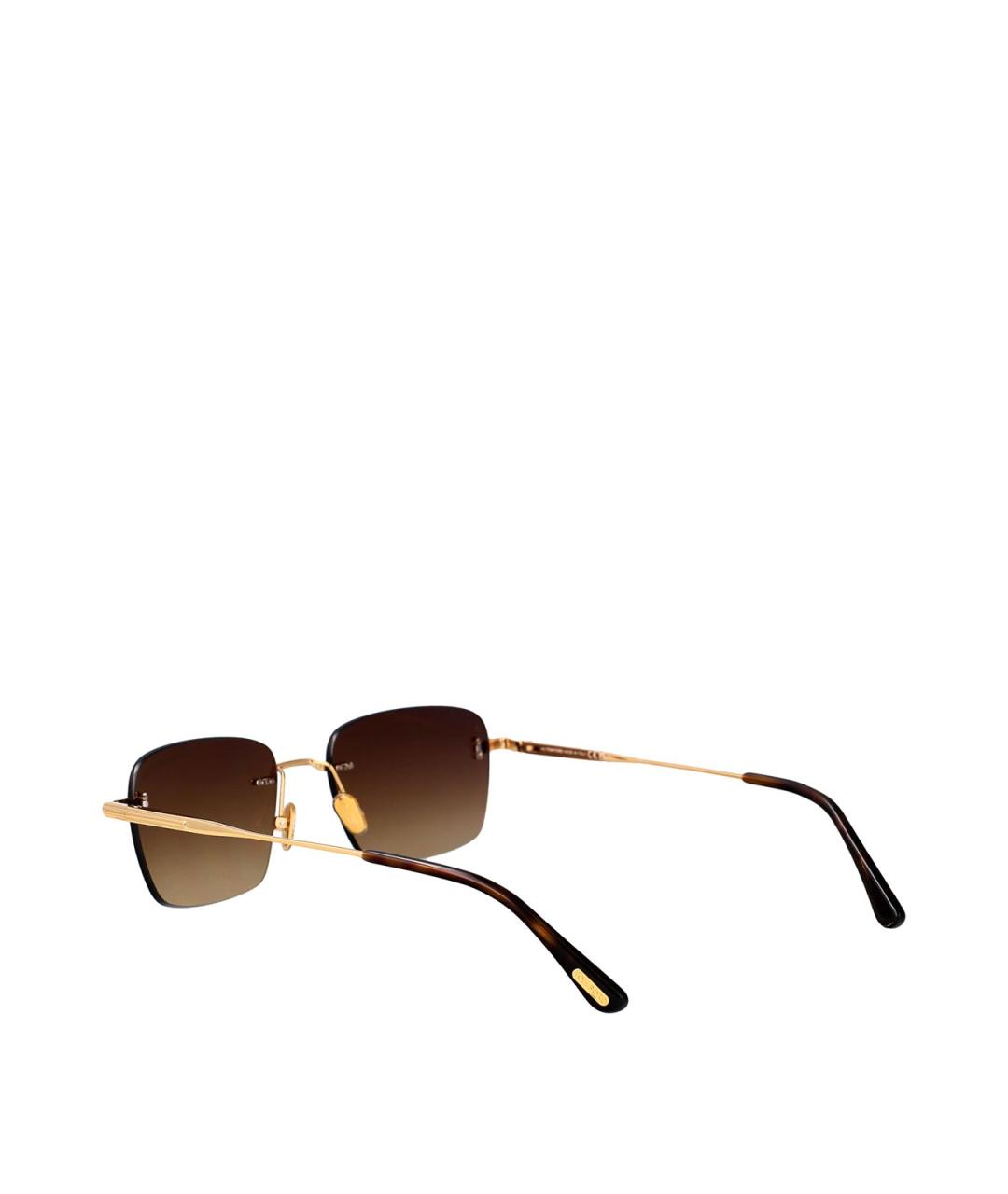 TOM FORD Золотые металлические солнцезащитные очки, фото 4
