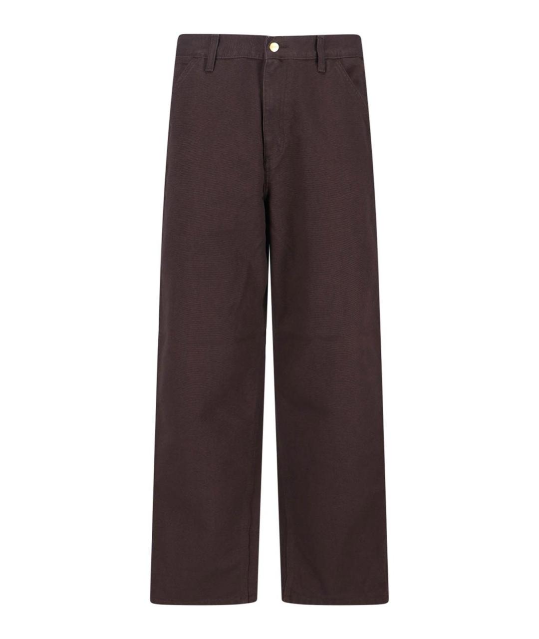 CARHARTT Коричневые хлопковые прямые джинсы, фото 1
