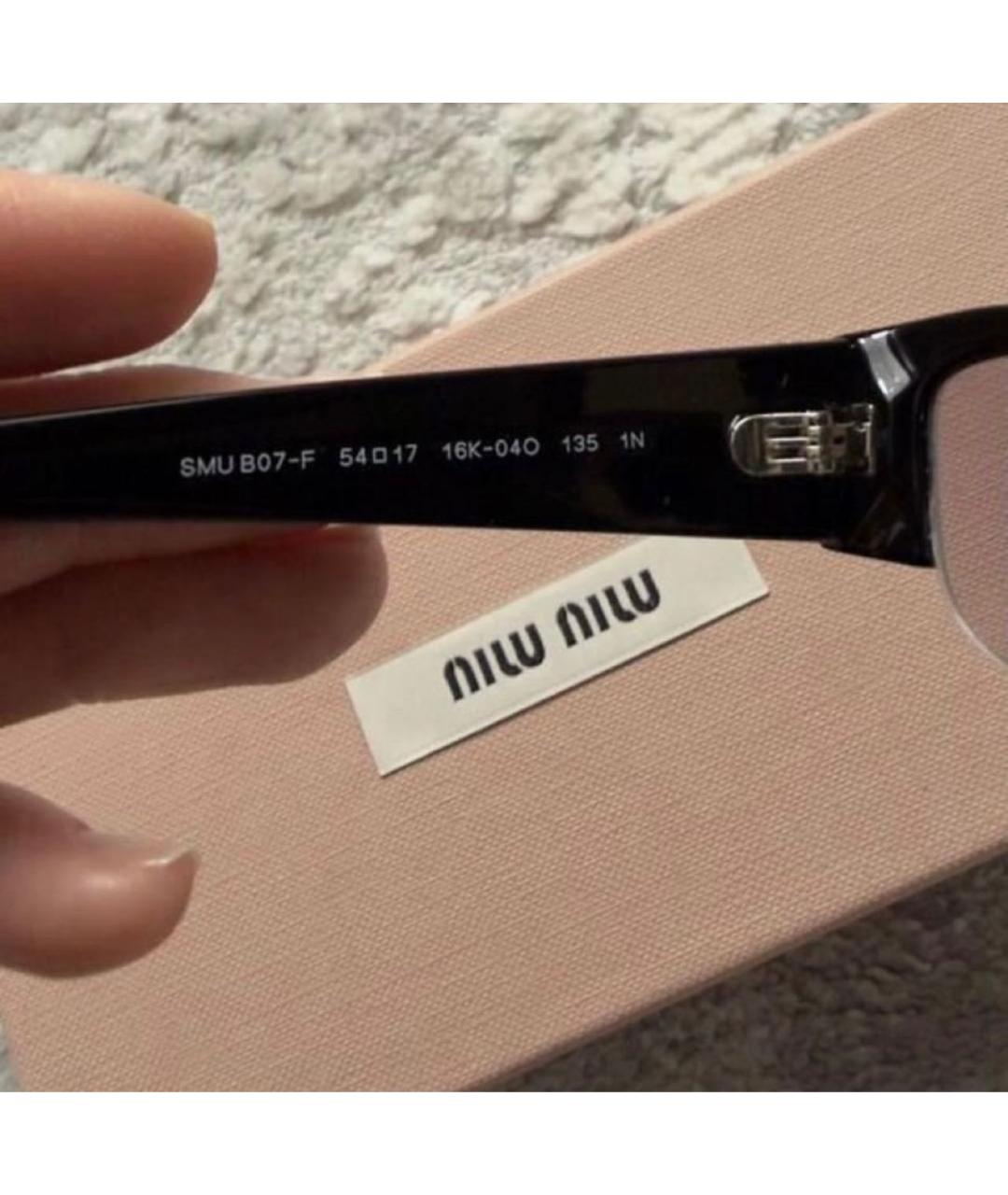 MIU MIU Черные пластиковые солнцезащитные очки, фото 3