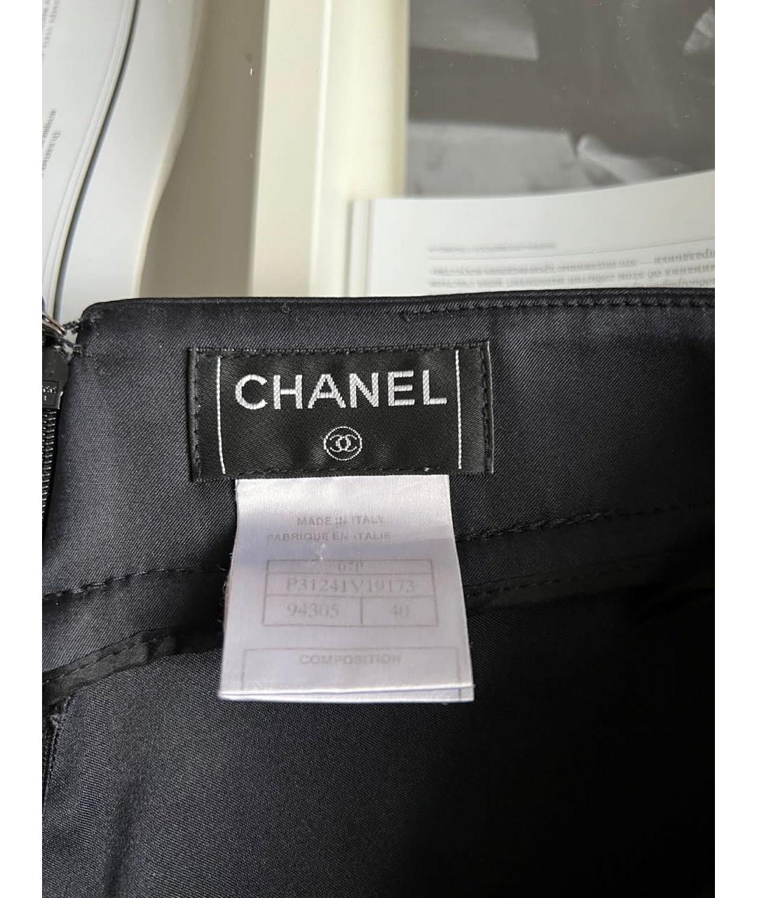 CHANEL Черные шелковые брюки узкие, фото 7