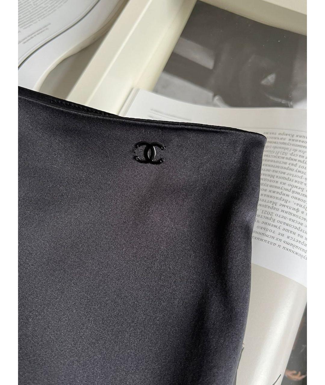 CHANEL Черные шелковые брюки узкие, фото 3