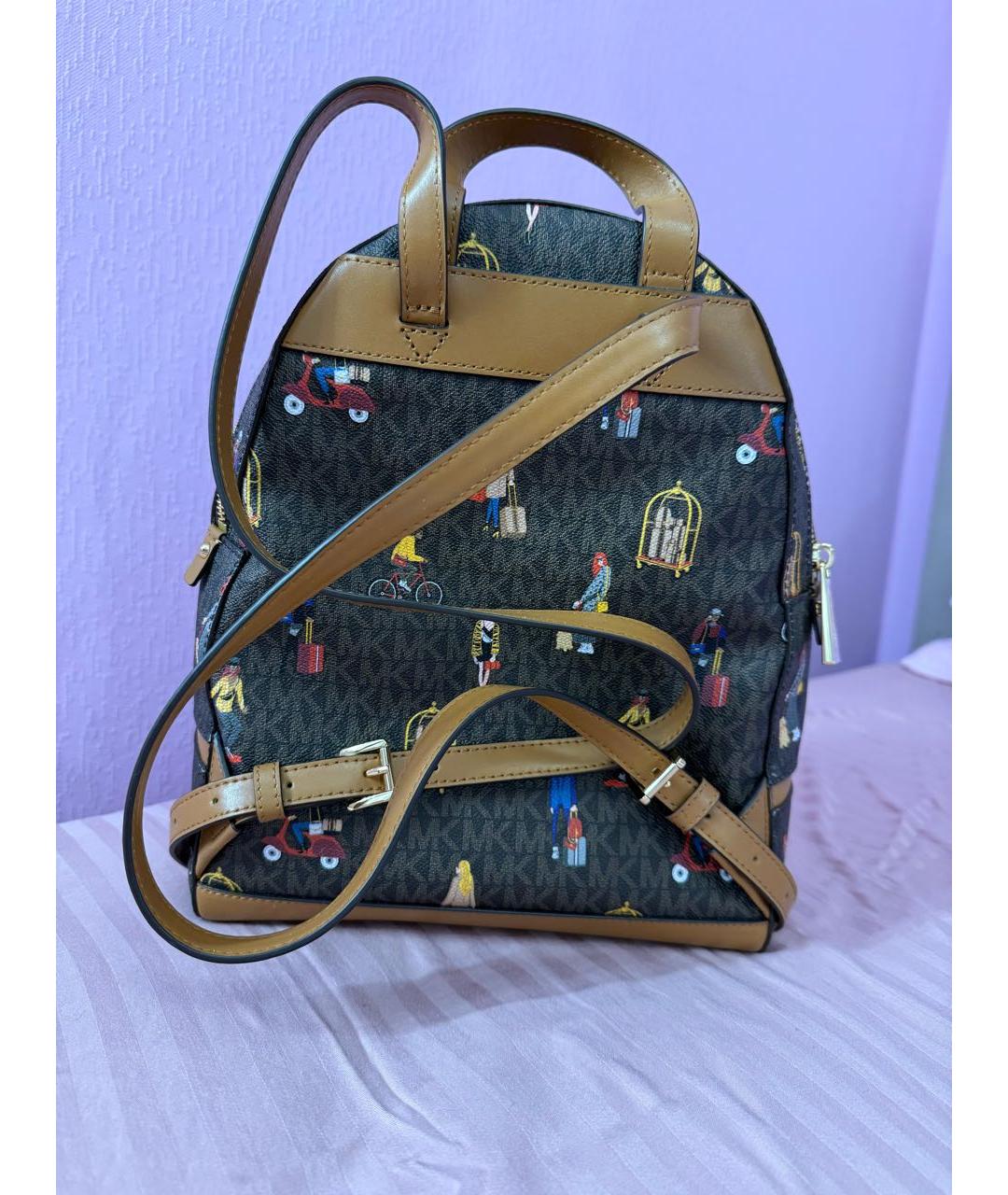 MICHAEL KORS Коричневый рюкзак из канвы, фото 2