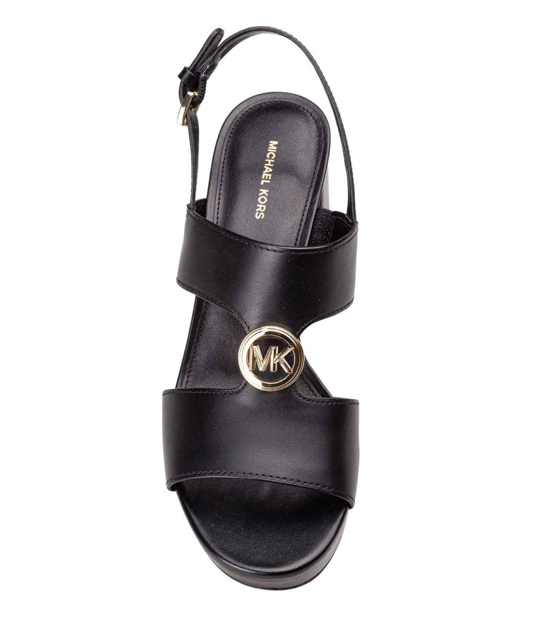 MICHAEL KORS Черные кожаные босоножки, фото 2