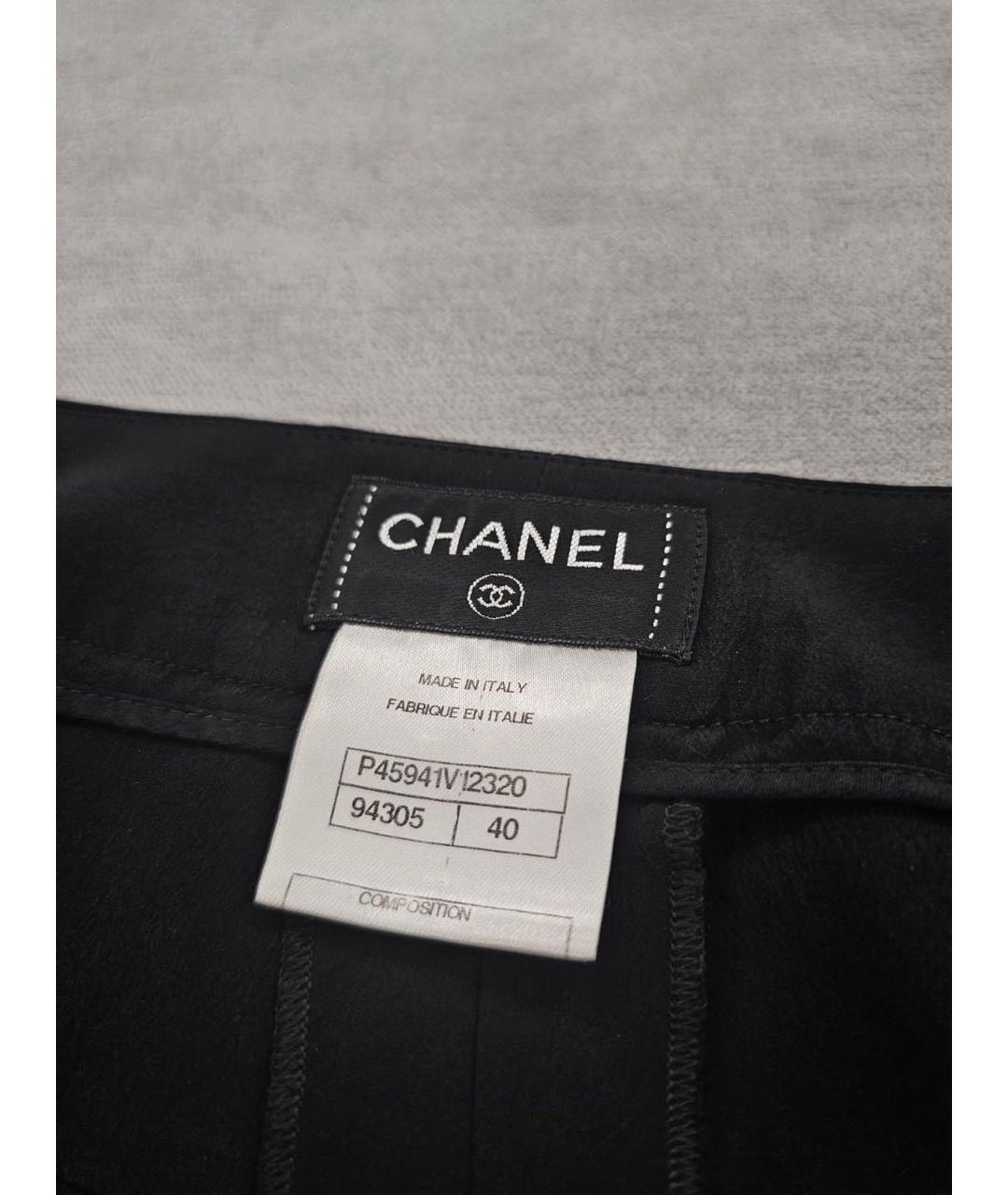 CHANEL Черные шелковые прямые брюки, фото 6