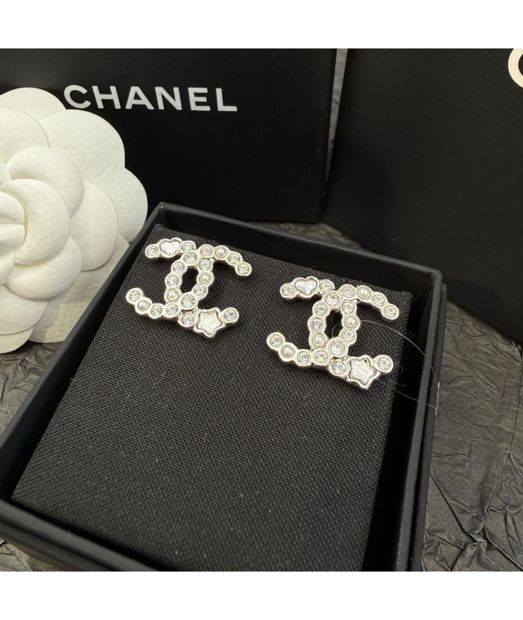 CHANEL Серебряные металлические серьги, фото 3