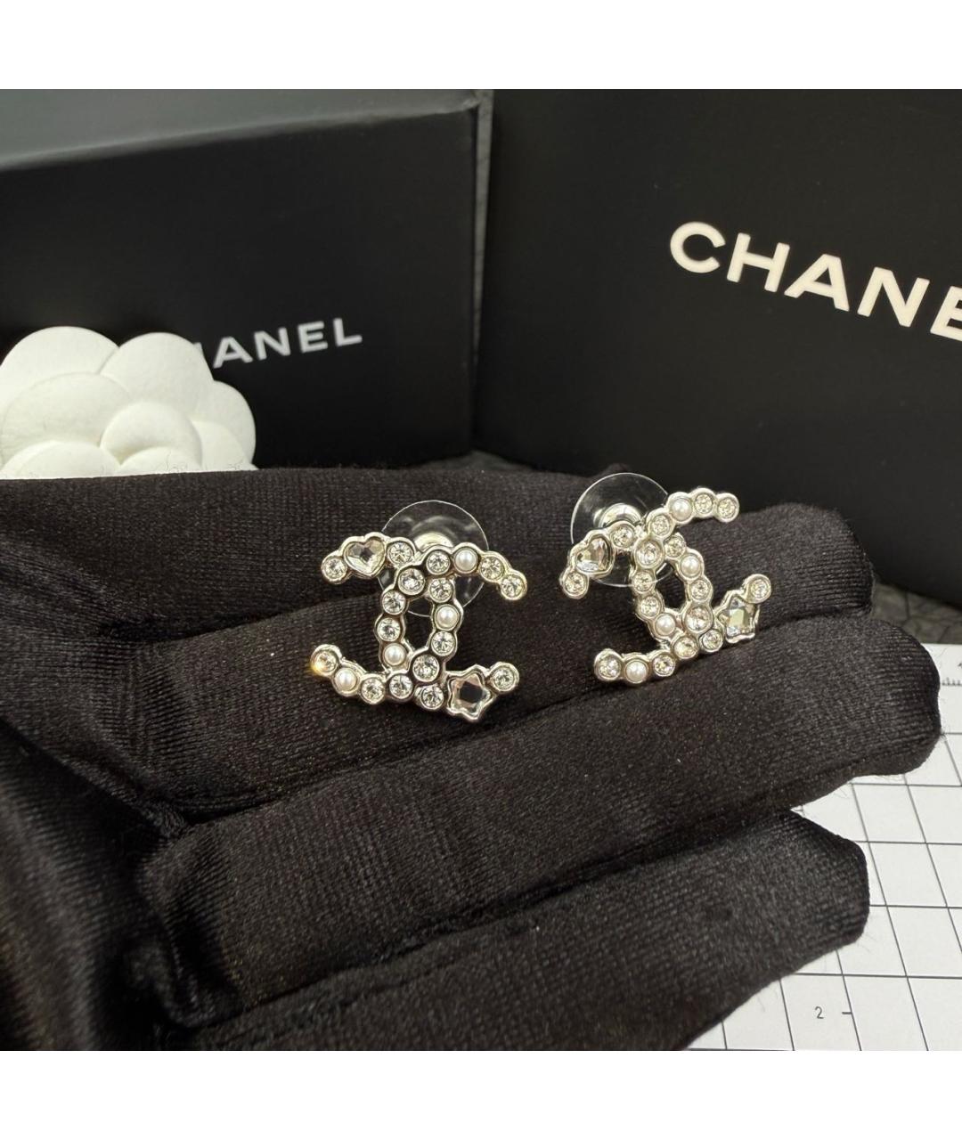CHANEL Серебряные металлические серьги, фото 5