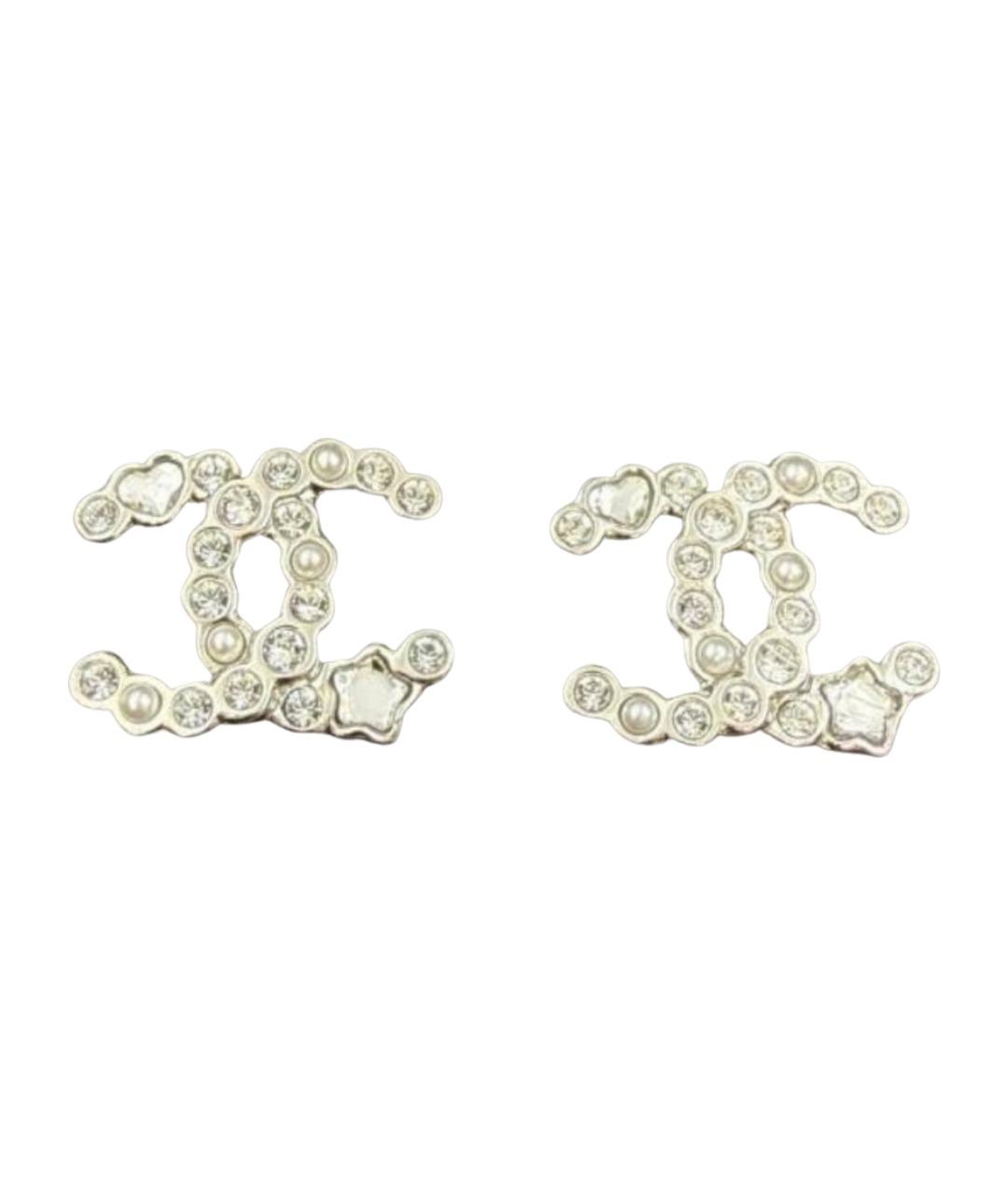 CHANEL Серебряные металлические серьги, фото 1