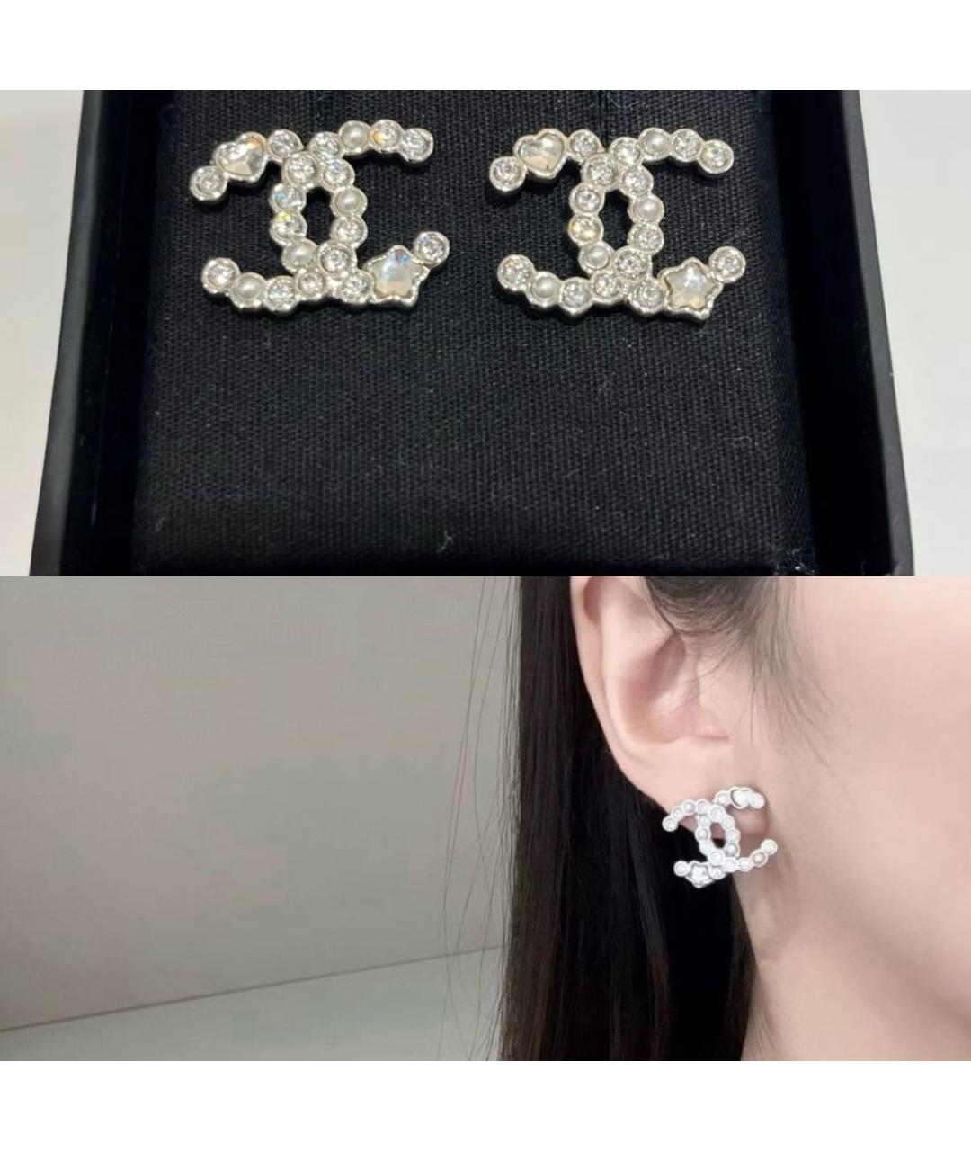 CHANEL Серебряные металлические серьги, фото 6