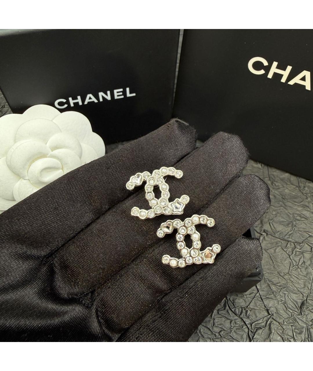 CHANEL Серебряные металлические серьги, фото 4