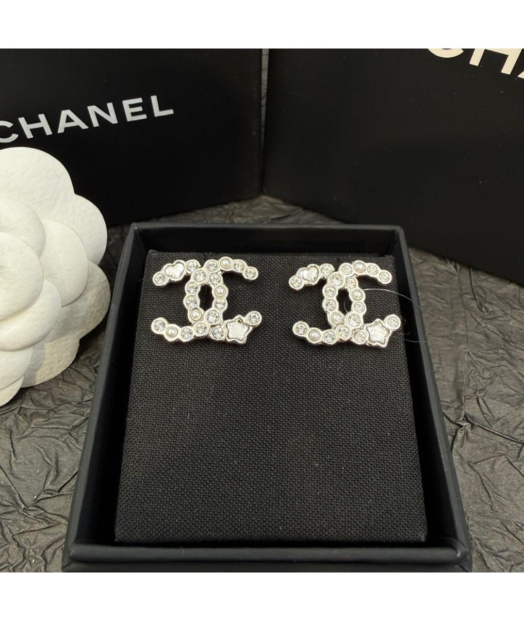 CHANEL Серебряные металлические серьги, фото 7