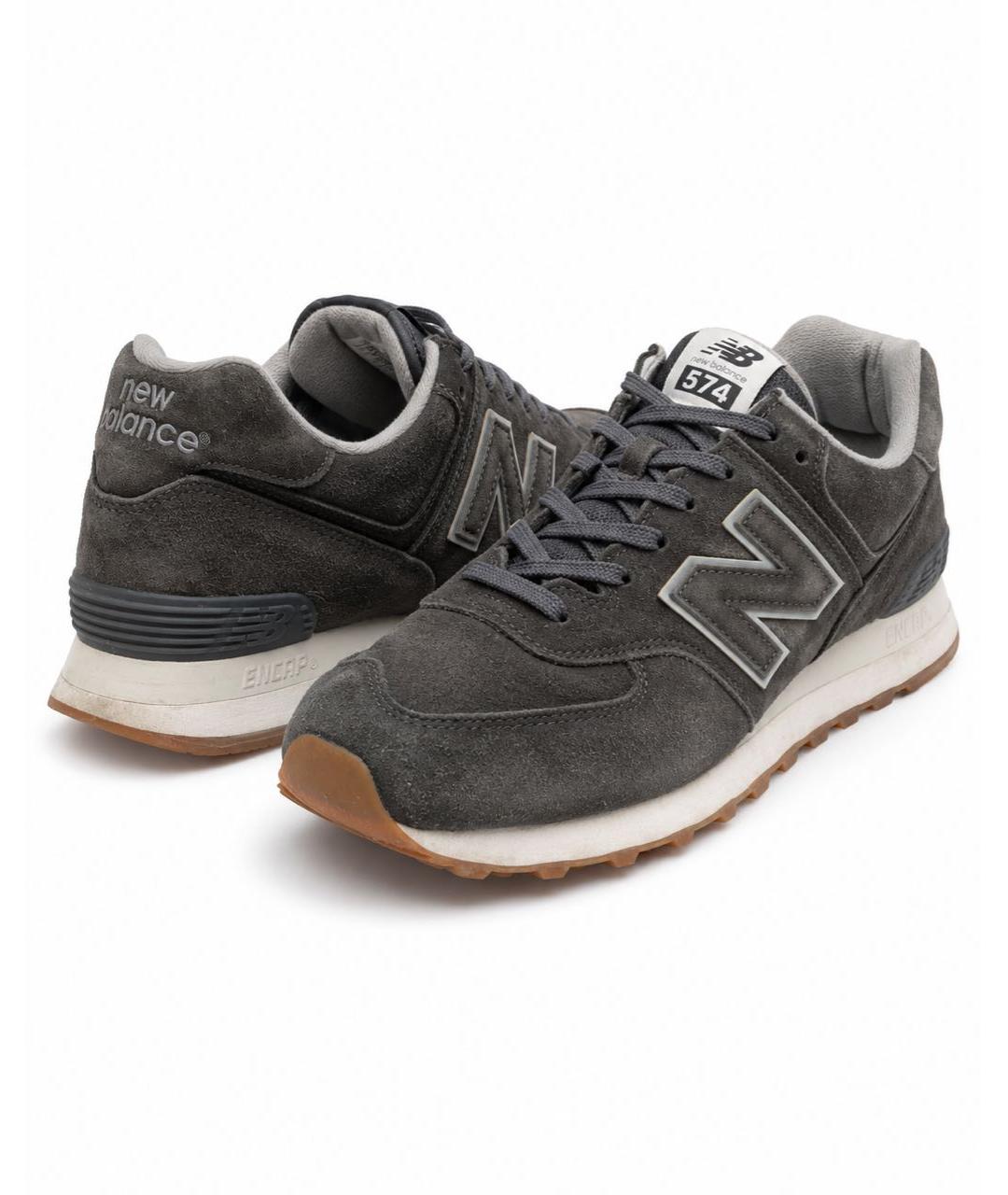 NEW BALANCE Серые замшевые низкие кроссовки / кеды, фото 5