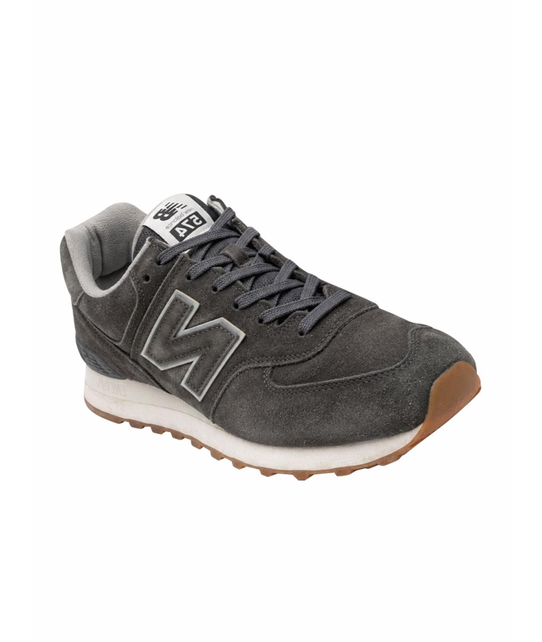 NEW BALANCE Серые замшевые низкие кроссовки / кеды, фото 1