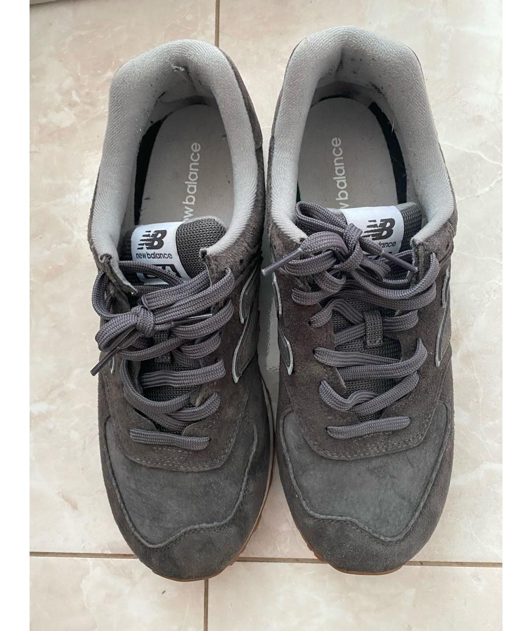 NEW BALANCE Серые замшевые низкие кроссовки / кеды, фото 3