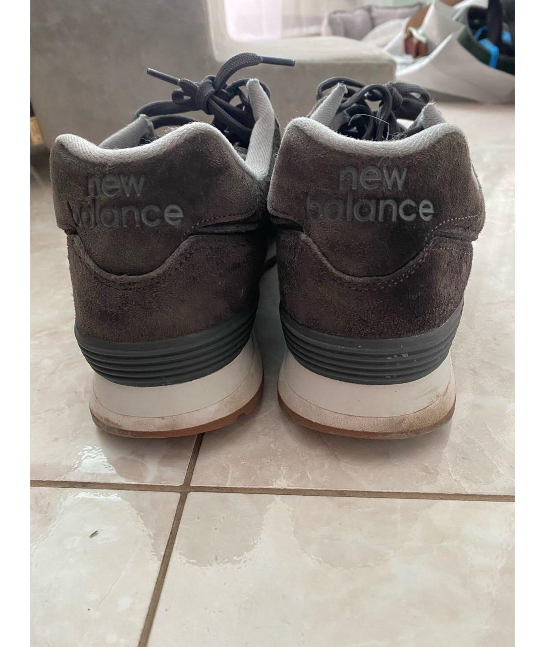 NEW BALANCE Серые замшевые низкие кроссовки / кеды, фото 4