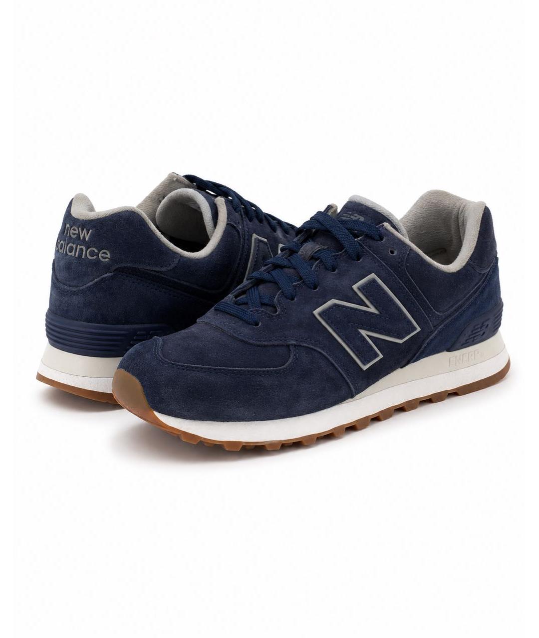 NEW BALANCE Темно-синие замшевые низкие кроссовки / кеды, фото 5